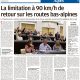 La Provence du 25/03/23 : La limitation à 90 km/h de retour sur les routes bas-alpines