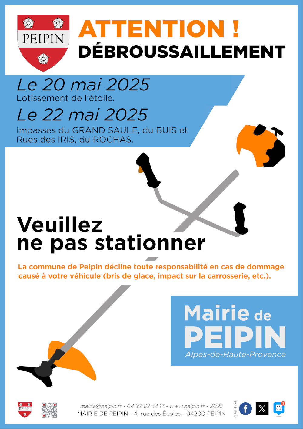 Débrousaillement à Peipin le 20 et 22 mai 2025
