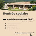 École de Peipin : inscriptions scolaires 2025/2026