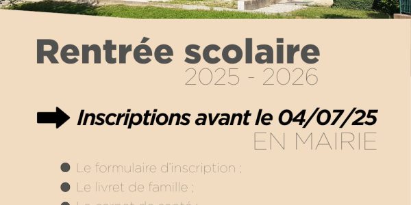 École de Peipin : inscriptions scolaires 2025/2026