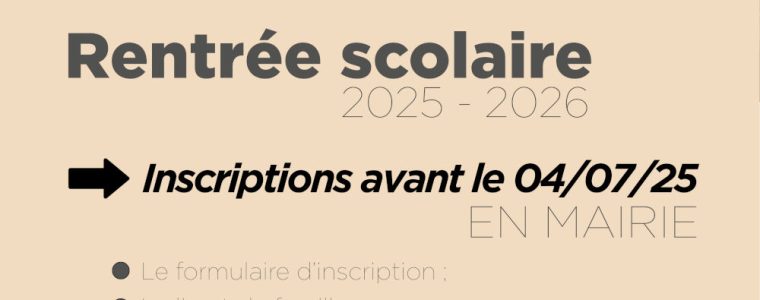 École de Peipin : inscriptions scolaires 2025/2026
