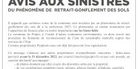 Sécheresse été 2023 : AVIS AUX SINISTRÉS