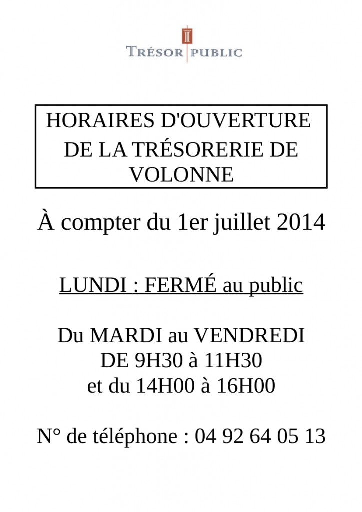 horairestresorerie